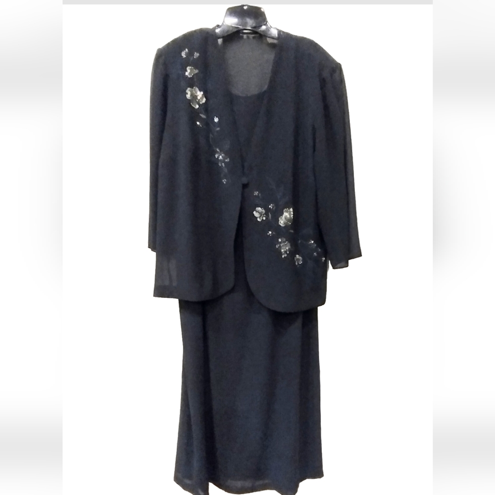 Elegant Blue Jacket Dress sz 18